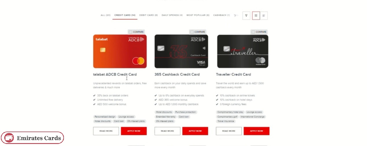 ADCB Credit Card Apply Online steps